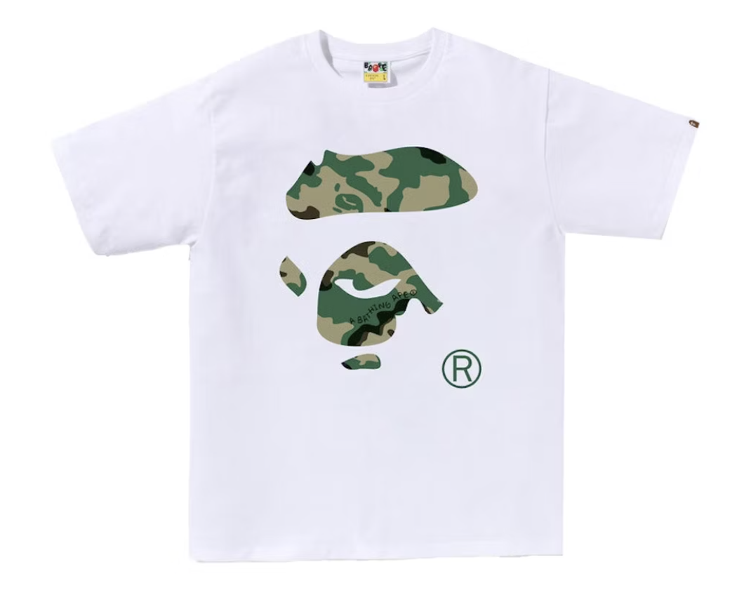 BAPE Color Camo Ape Face Tee White/Woodland