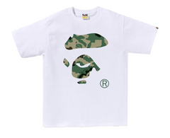 BAPE Color Camo Ape Face Tee White/Woodland