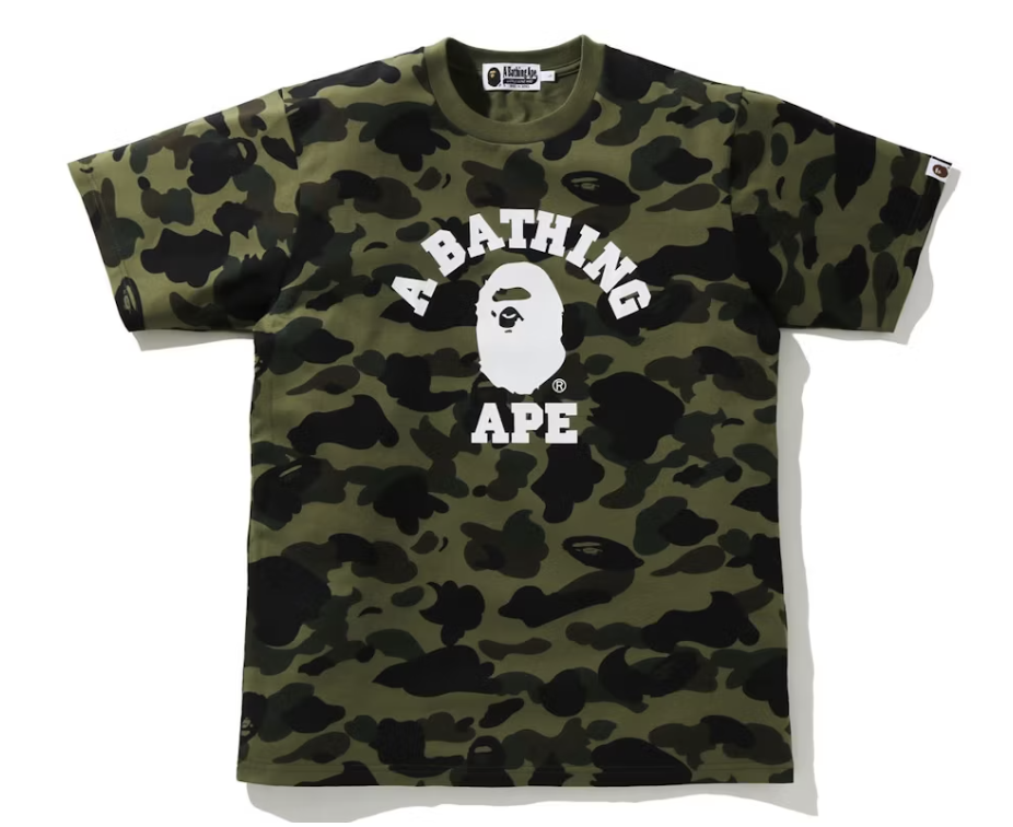 BAPE 1st Camo College Tee (SS21) Green Pre-Owned