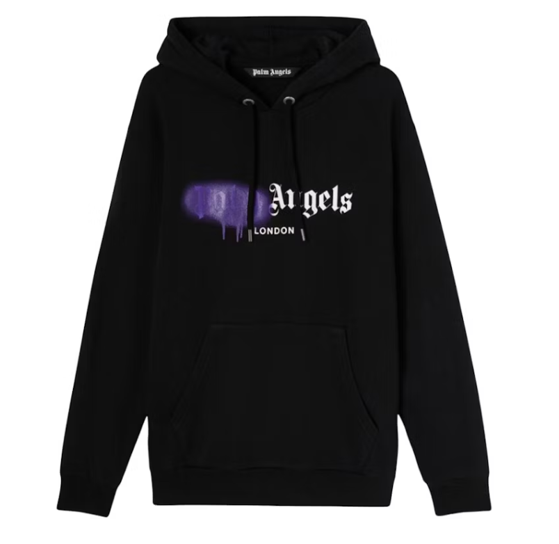 Palm Angels London Purple Sprayed Hoodie Pre-Owned