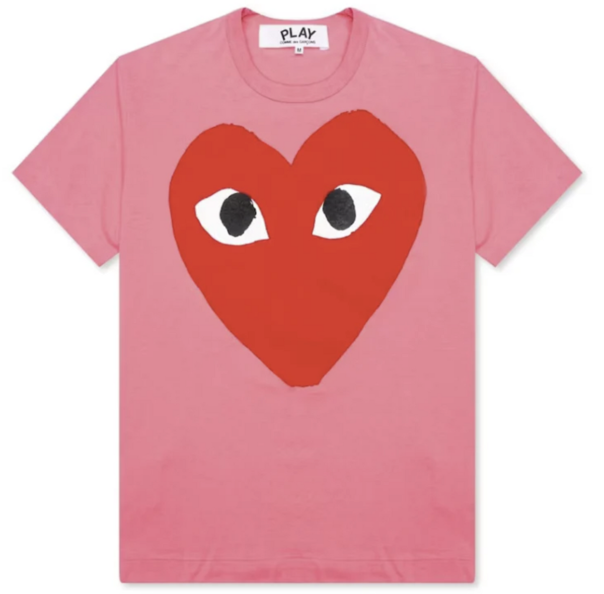 CDG Tee Bright Heart Logo Pink Tee