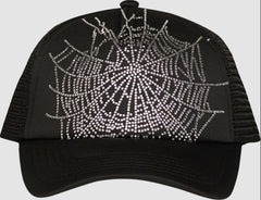 Sp5der Web Rhinestone Trucker Hat 'Black