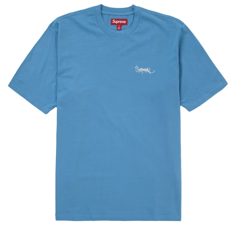 Supreme Washed Tag S/S Top Light Royal