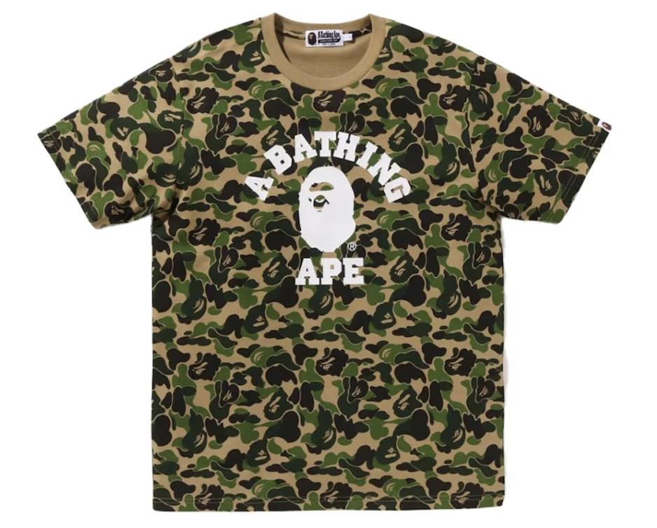 BAPE ABC Camo College Tee Green