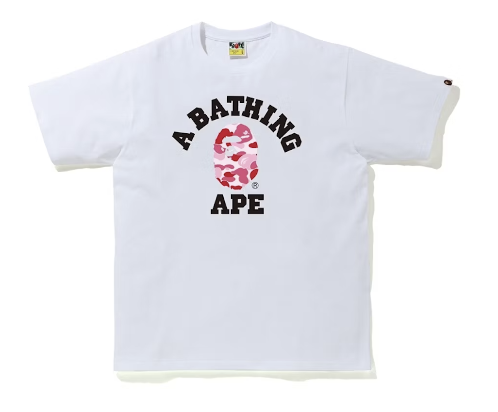 BAPE ABC Camo College White/Pink Tee