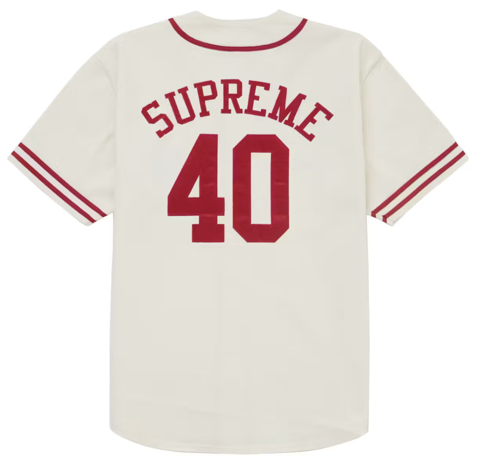 Supreme 40 Acres Twill Baseball Jersey White