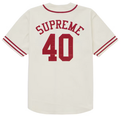 Supreme 40 Acres Twill Baseball Jersey White