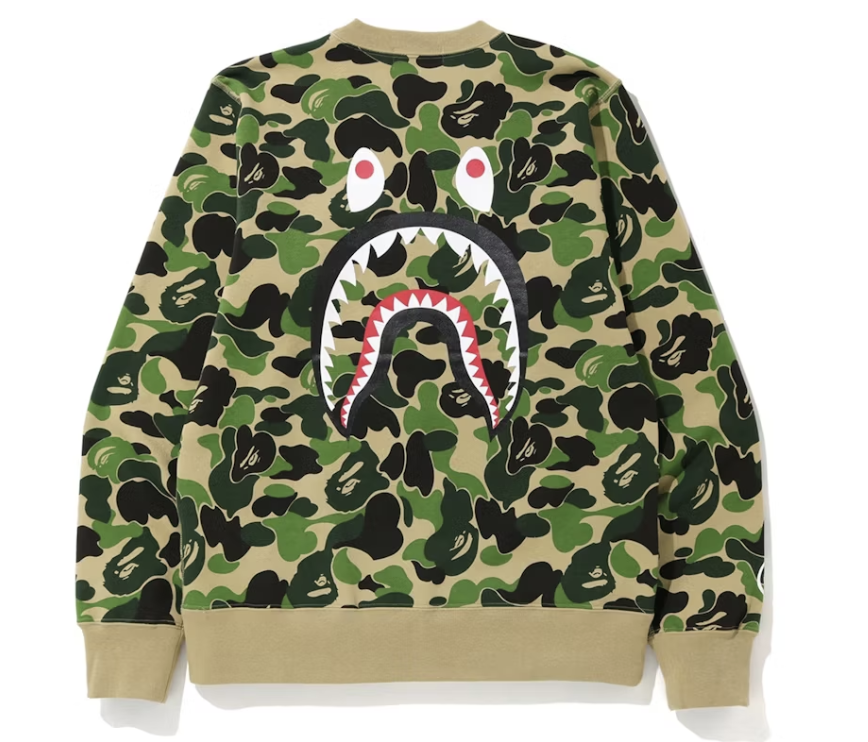 BAPE ABC Shark Crewneck Green Pre-Owned