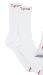 Supreme/Hanes White Crew Socks 1 Pair