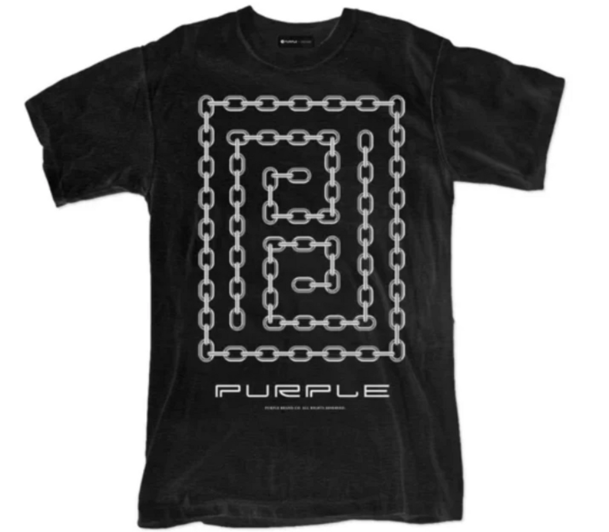 Purple Brand Textured Jersey SS Chain Black Tee