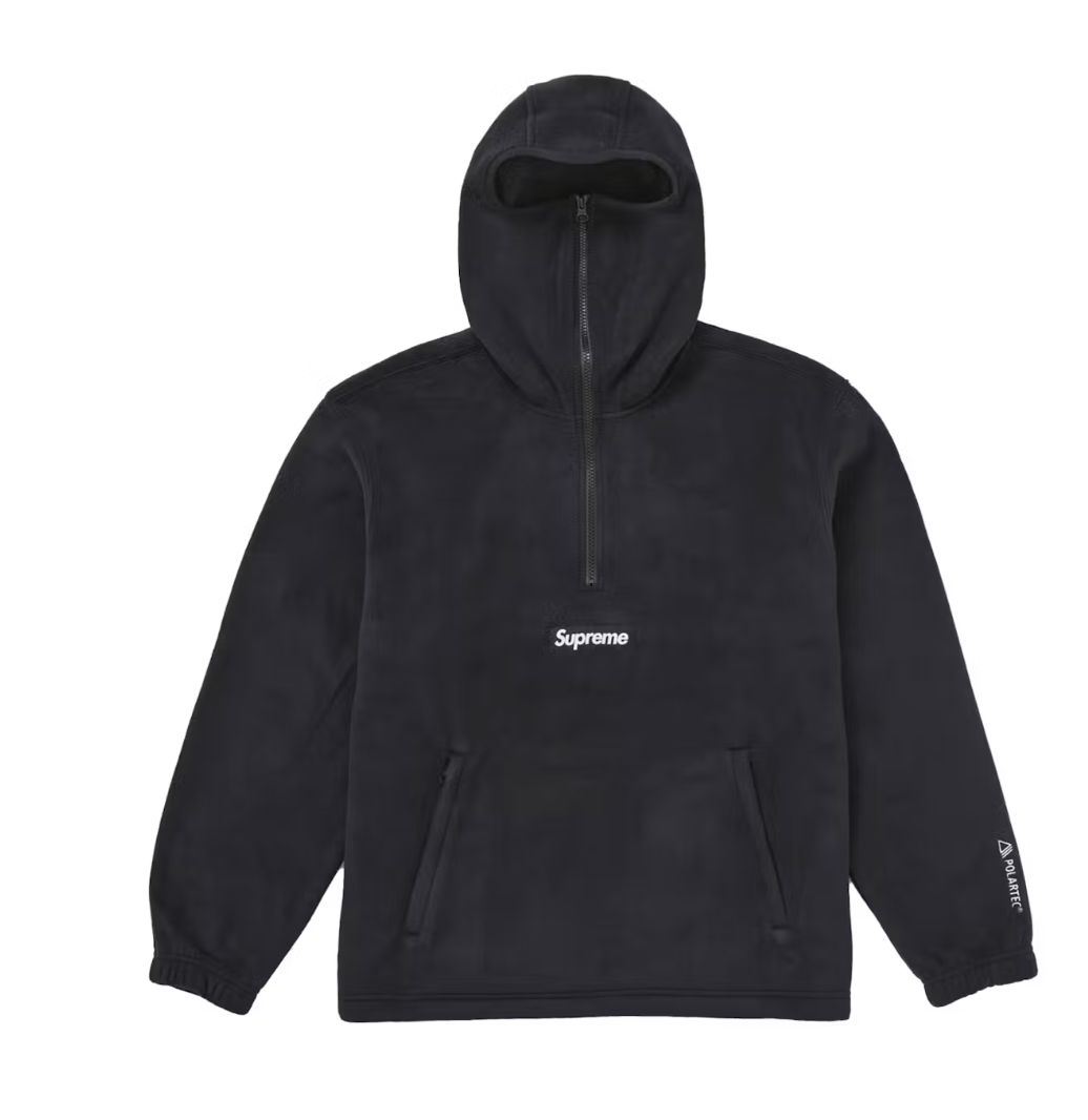 Supreme Polartec Facemask Half Zip Hooded Sweatshirt Black