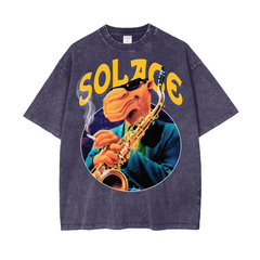 Solace Blues Camel Purple Tee