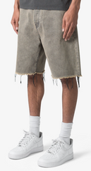 DISTRESSED MINERAL DENIM SHORTS