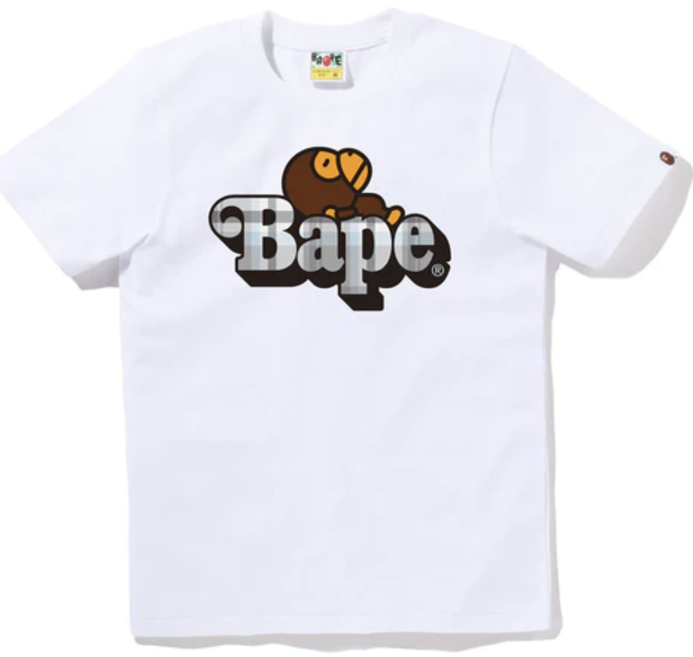 Bape Baby Milo Check White/Grey/Blue