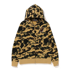 BAPE 1st Camo Ape Head Patched Full Zip Hoodie Yellow