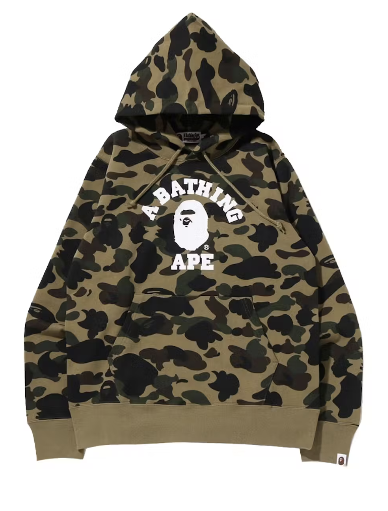 BAPE 1st Camo College Pullover Green