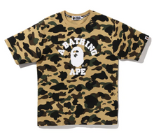 BAPE 1st Yellow Camo College Tee