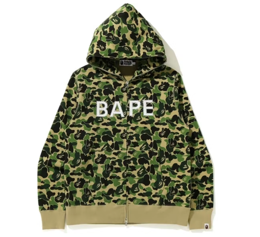 BAPE ABC Camo BAPE Swarovski Full Zip Hoodie Green