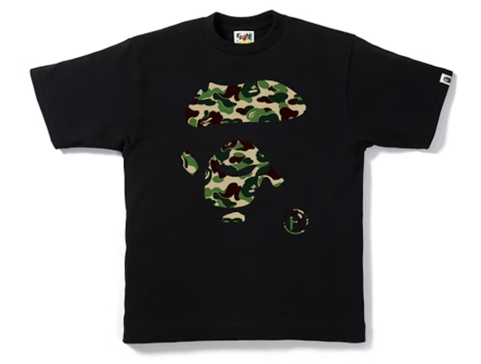 BAPE ABC Camo Ape Face Tee Black/Green