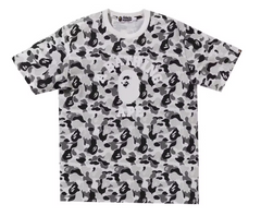 BAPE ABC Grey Camo College Tee White
