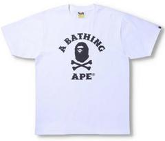 BAPE Ape Crossbone College Tee White