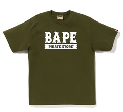 BAPE Crossbone College Tee Olive