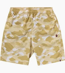 BAPE Color Camo Ape Head One Point Beach Shorts Yellow