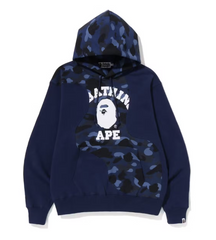 BAPE Color Camo College Cutting Relaced Fit Hoodie Blue