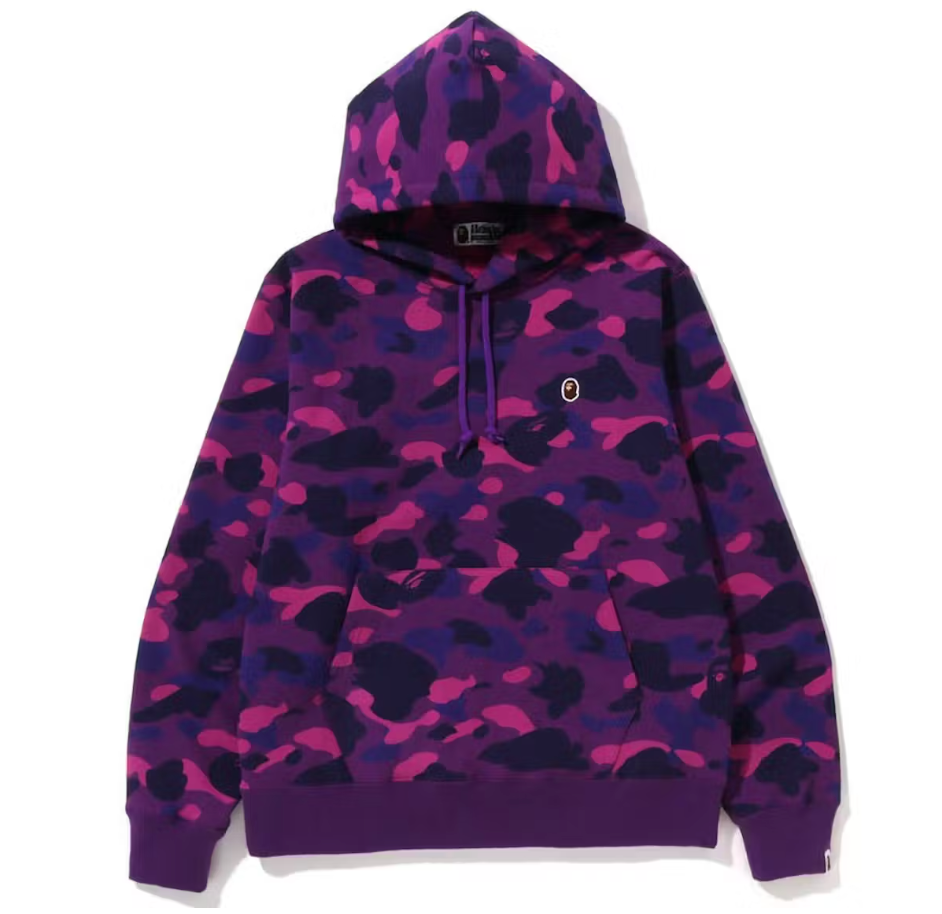 BAPE Color Camo One Point Ape Head Pullover Hoodie Purple