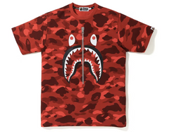 BAPE Color Camo Shark Tee Red