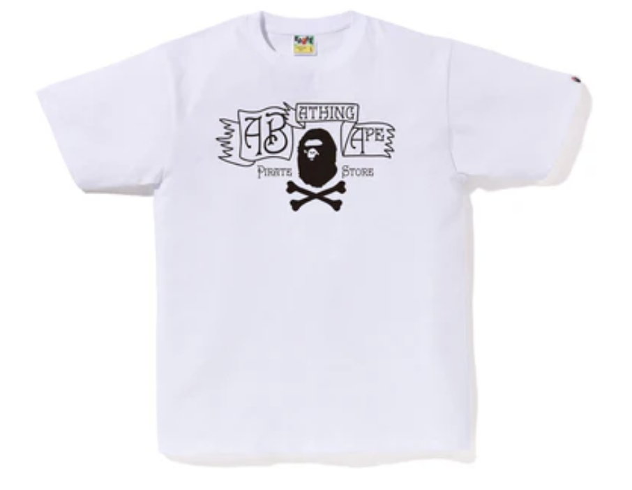 BAPE Crossbone Logo White Tee