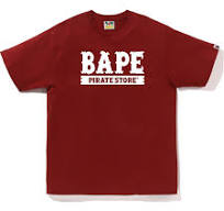 BAPE Crossbone College Tee Burgundy