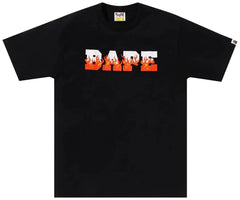 BAPE Flame Logo Black Tee