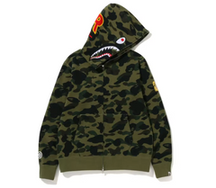 BAPE PONR 1st Camo Shark Full Zip Hoodie Green