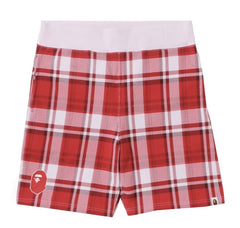 BAPE Gift Check Sweat Shorts Red