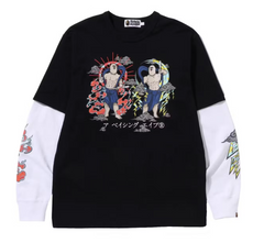 BAPE Japan Guardians Layered Heavyweight L/S Tee Black