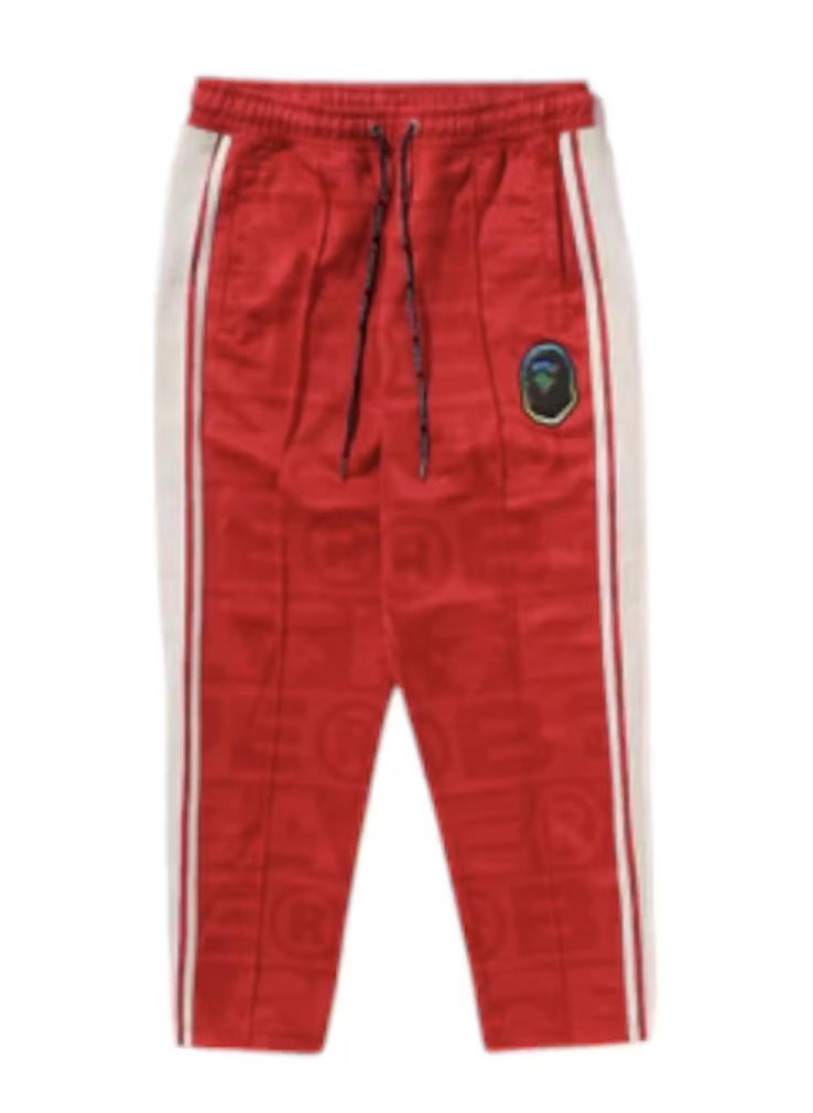 BAPE Lux Sport Pattern Jacquard Track Pants Red