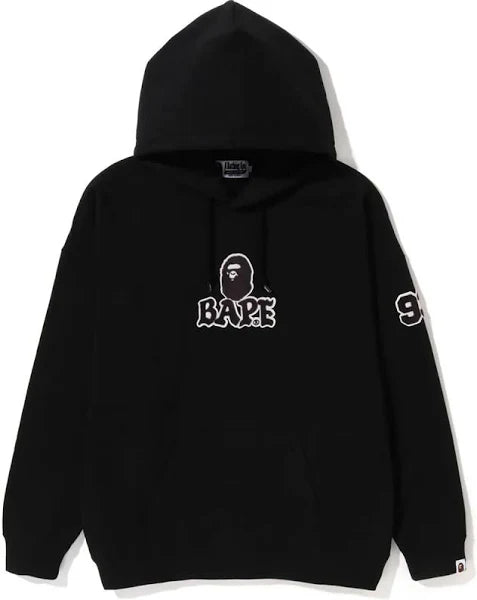 BAPE Patched Oversized Pullover Hoodie Black