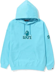 BAPE Patched Oversized Pullover Hoodie Sax