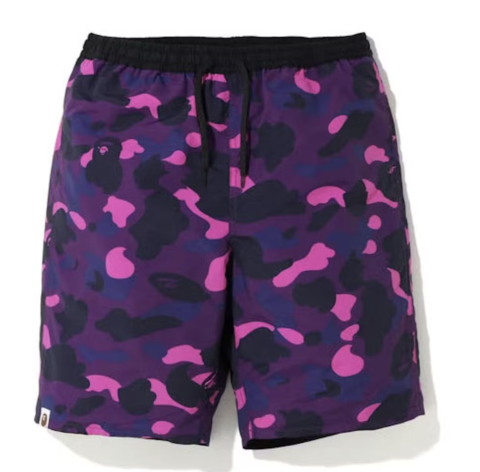 BAPE Color Camo Reversible Shark Face Shorts Purple