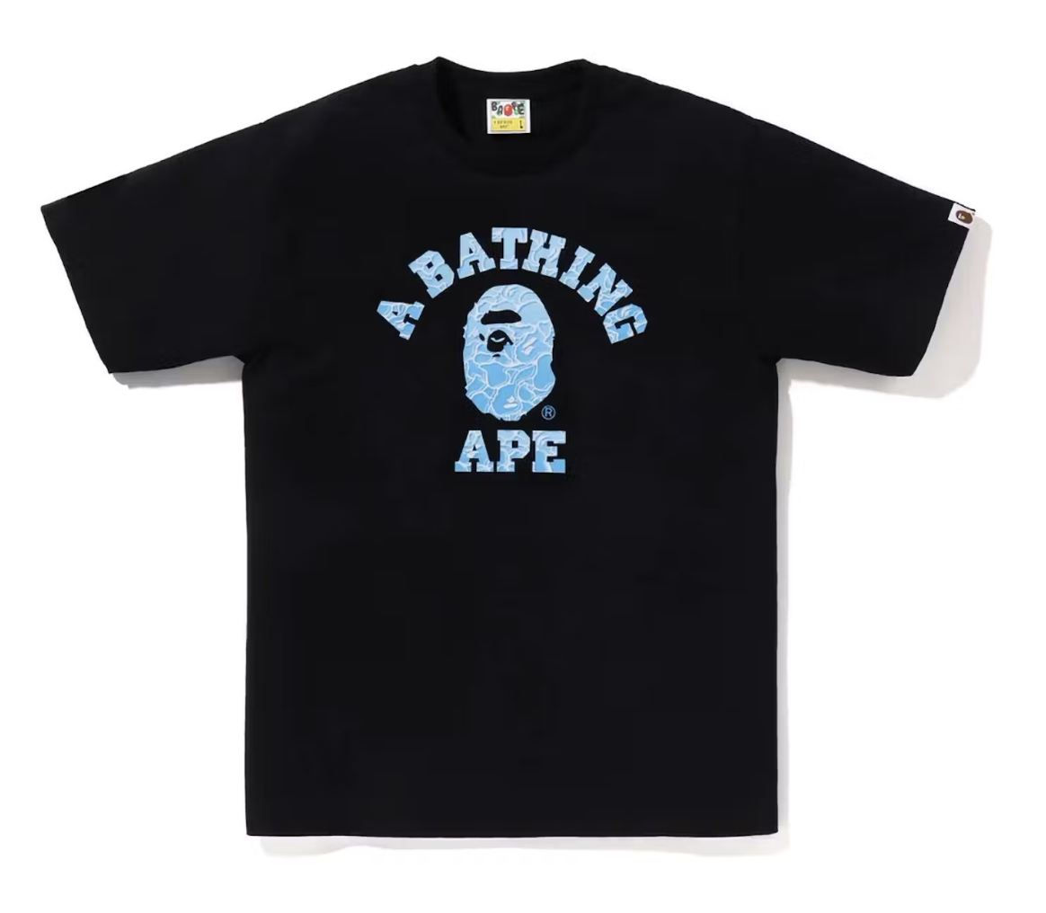 BAPE ABC Sea Surface Camo College Tee Black