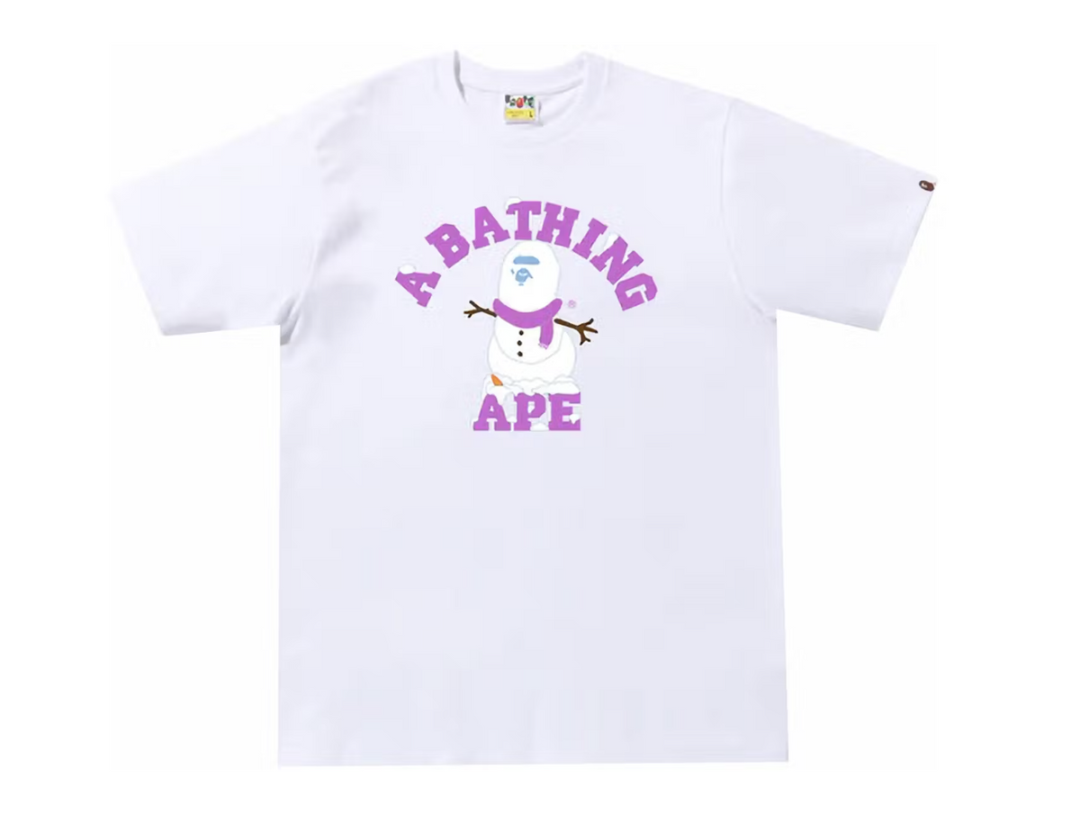 BAPE Snowman College Tee White