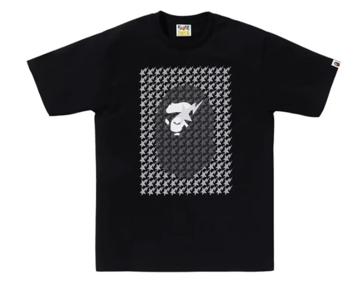BAPE Sta Houndstooth Ape Head Tee Black
