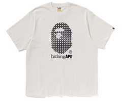 BAPE Sta Houndstooth Bathing Ape Relaxed Fit Tee Ivory