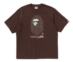 BAPE Sta Houndstooth Bathing Ape Relaxed Fit Tee Brown