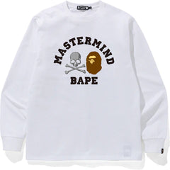 BAPE vs Mastermind College Logo Longsleeve Tee White