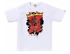 BAPE Bape Graffiti WGM Tee White