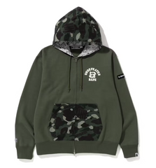 BAPE x Undefeated Color Camo Relaxed Zip Hoodie Green