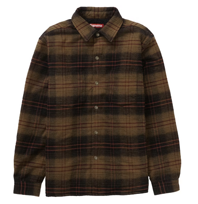 Supreme Lined Flannel Snap Brown Shirt