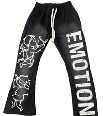 Mixed Emotion Black “Cupid” Flare Sweatpants